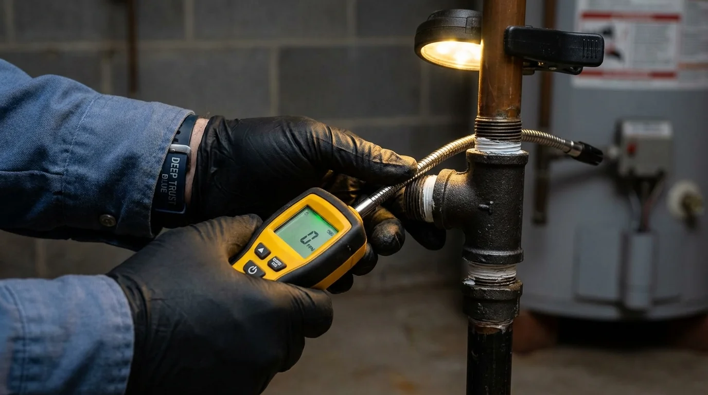 Gas leak detection with electronic sniffer by Johns Plumbing LLC in Glen Allen